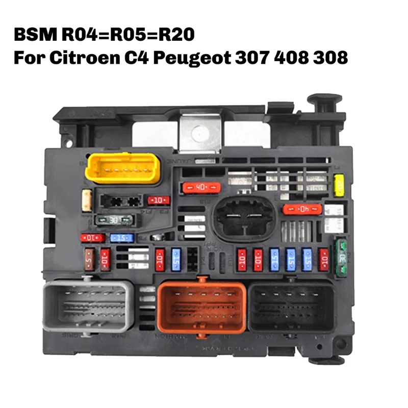 9809742880, 9666700480 New Engine Fuse Box Assembly BSM R04=R05=R20 For Citroen C4 Peugeot 307 408 308