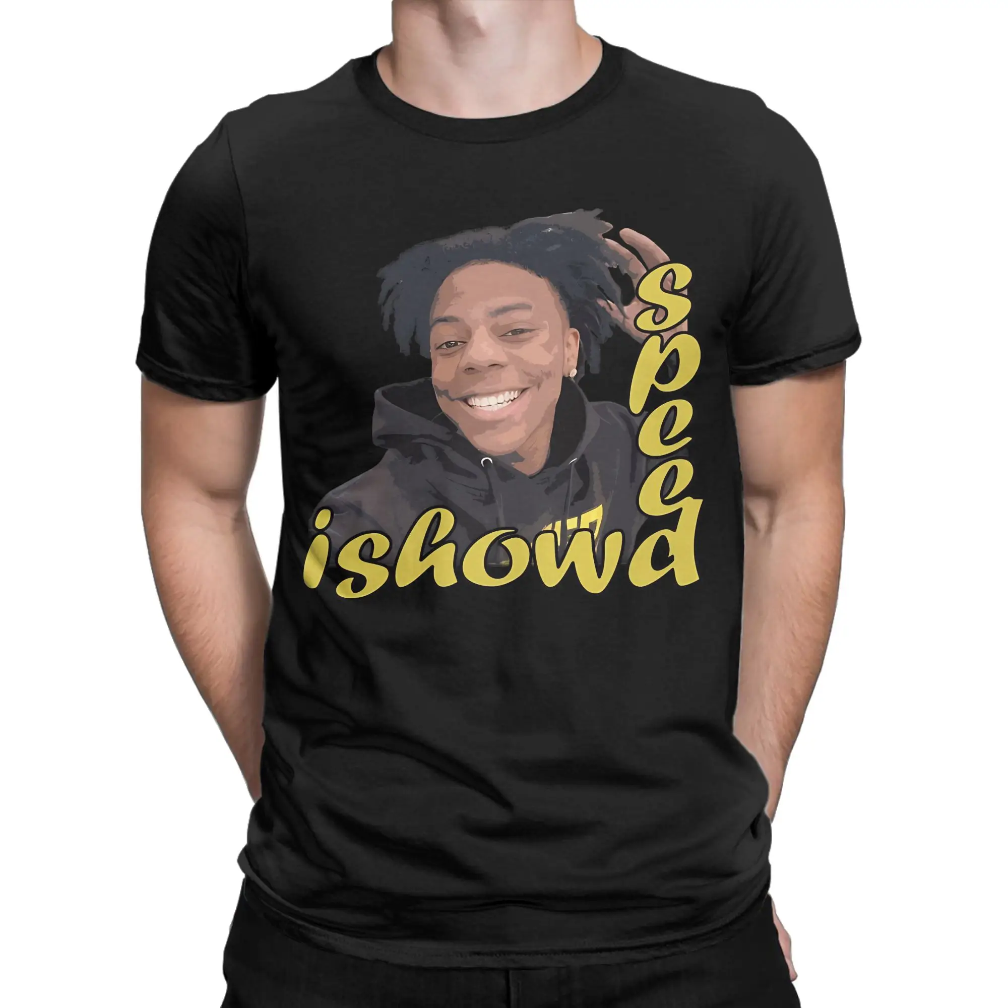 Vintage T-Shirt Funny Ishowspeed YouTuber Cotton T-Shirts Novelty Tee Shirt for Adult Summer Y2K Funny Short Sleeve Clothes