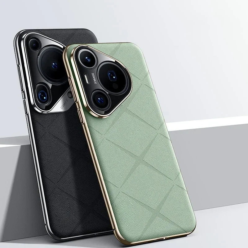 Luxury Leather Phone Case for Huawei Pura 70 Pro Ultra Non-slip Ultra-thin Protect for Huawei Pura 70 Pro Cover with Holder