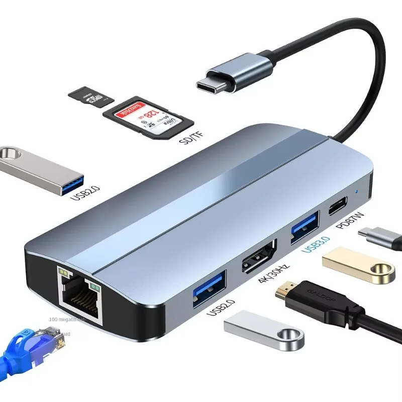 

Eight-in-One Desktop Computer Mobile Phone Screen USB Docking Station Cross-Border Multi-Function Public Game Aluminium Alloy