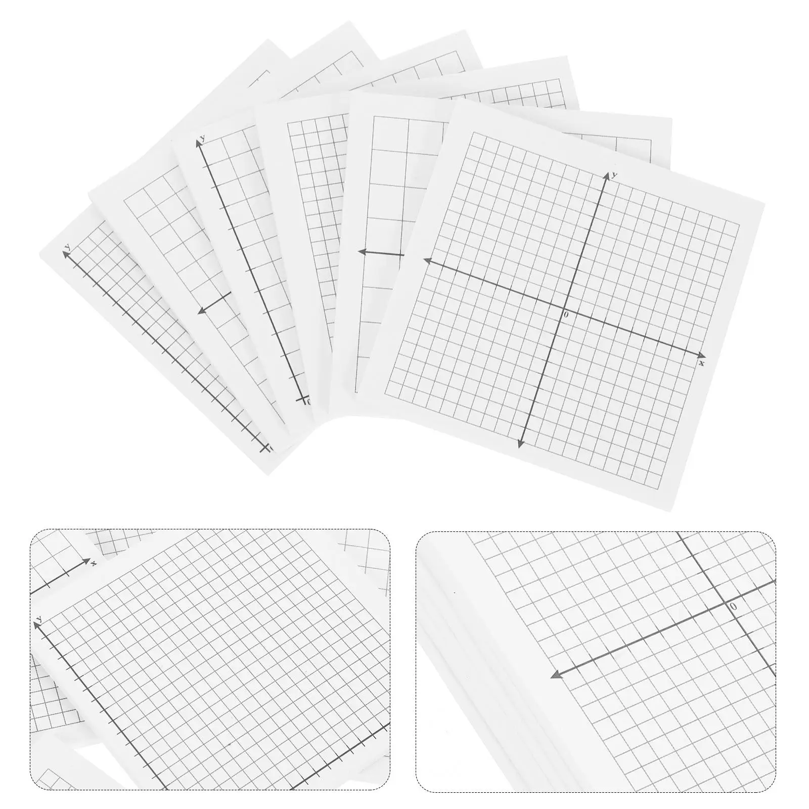 6 Pcs Grid Adhesive Notepads Lined Pads Stationery Graph Paper Memo Post Stickers Writing Pads Folder Labels