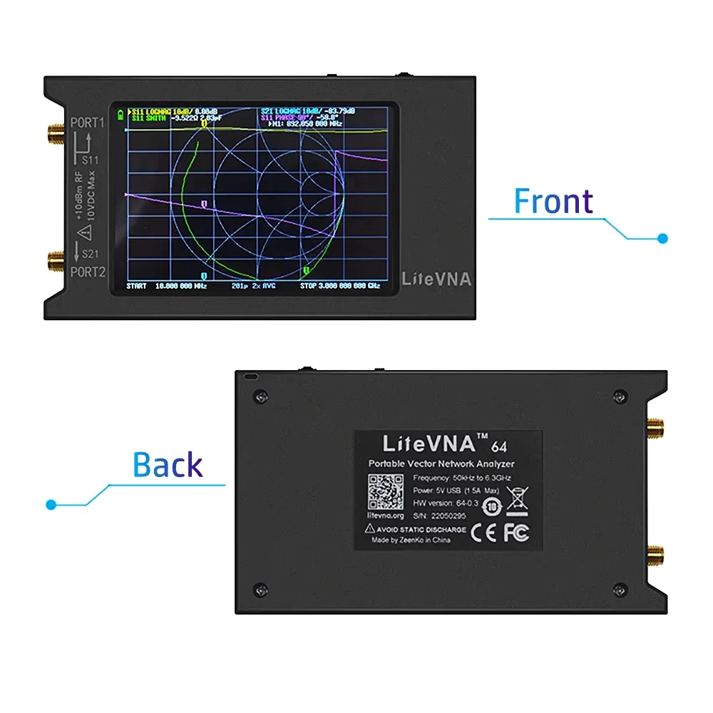 Nowy analizator sieci wektorowych 4 Cal LiteVNA 6GHz 50KHz ~ 6.3GHz analizator antenowy 4 \