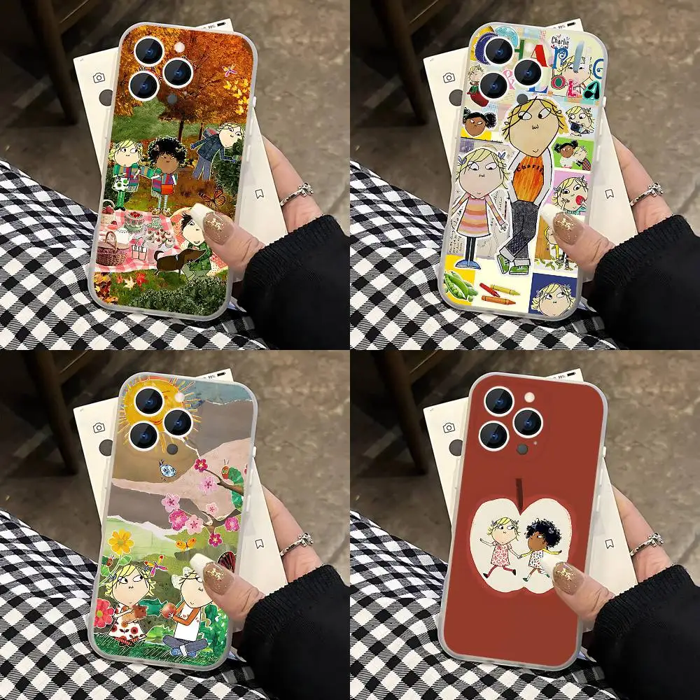 

CHARLIE AND LOLA cartoon Phone Case For iPhone 17,16,15,14,13,12,11 Pro,Max,Plus,Mini,Air,E Magnetic Magsafe Frosted Clear