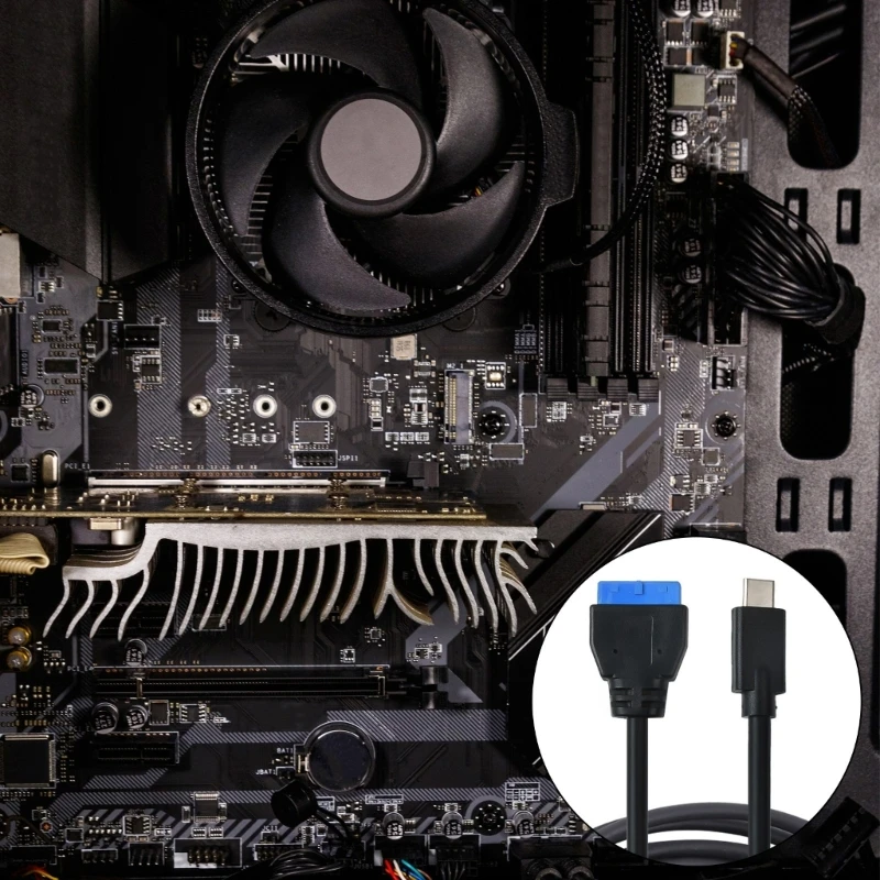 Cable adaptador de Cable de extensión de cabezal tipo C M/F a IDC20P F/M Cable de datos de 20 pines para placa base de ordenador 50CM/100CM