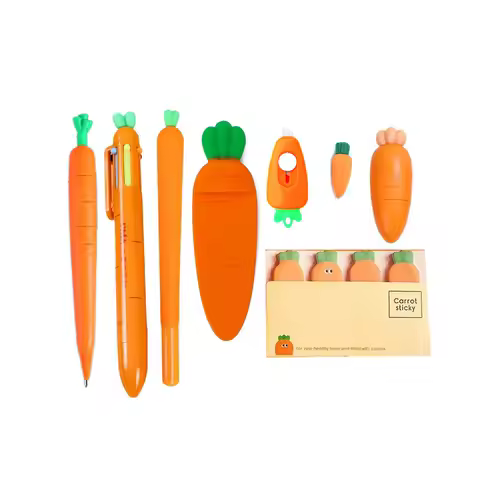 Carrot Stationery Set 8-in-1 Creative Funny Aesthetic School Stationery Material