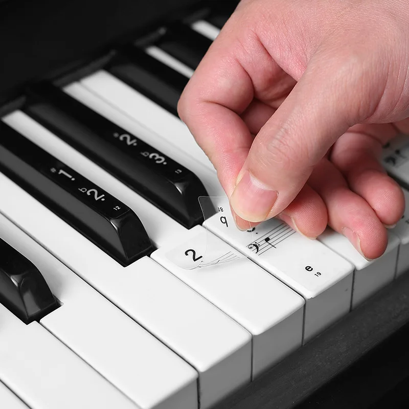 Large Bold Removable Black Piano Key Sticker Letter Label for 88/61/54/49/37 Keys Beginners Easy Note Learning JPYQHPJ02