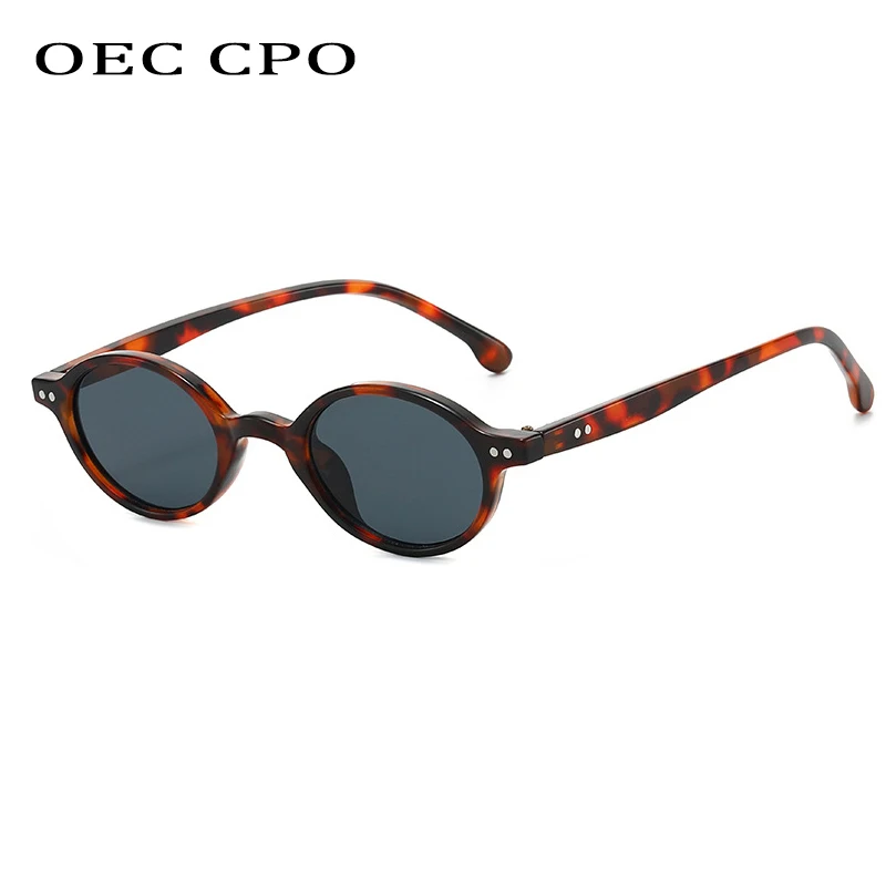 

OEC CPO Small Frame Oval Sunglasses Women Vintage Rivets Men Candy Color Shades Sun Glasses Female UV400 Eyewear Gafas de sol