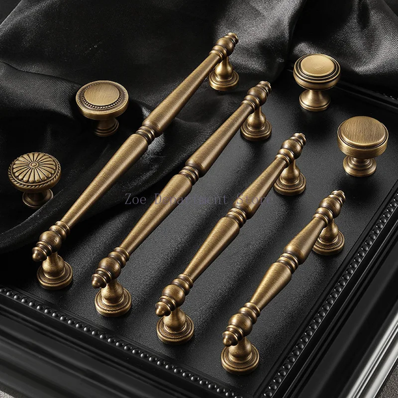 

Винтажные антикварные латунные ручки и кнобы для шкафов - декоративные ручки для ящиков с орнаментом для кухни, гардероба