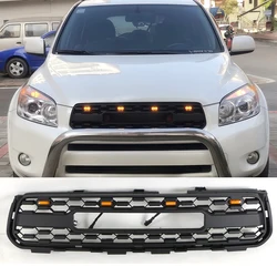 Front Grille Fits For 2006-2008 Toyota Rav4 TRD Style Matte Black Grill W/Light 2001-2009