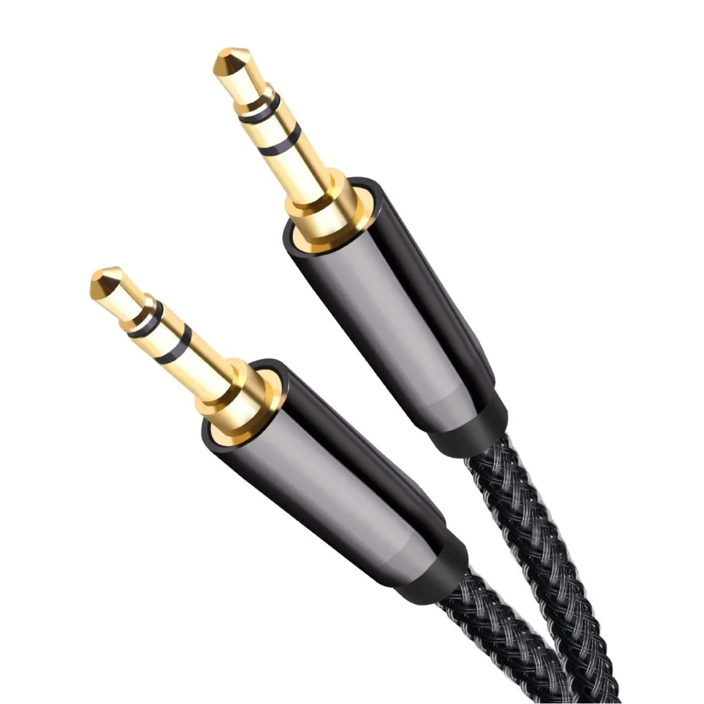 

High Quality 3.5mm to 3.5mm TRS AUX Cable Gold Plated Plug HiFi Stereo Audio Cord for Car Phone Headphone Speaker Home Theater
