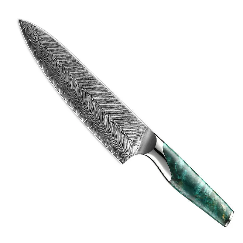 8 Inch Gyuto Knife 67-layers Damascus Steel VG10 Blade Chef Cleaver Slicing Professional Kitchen Knife Stabilized Wood Handle