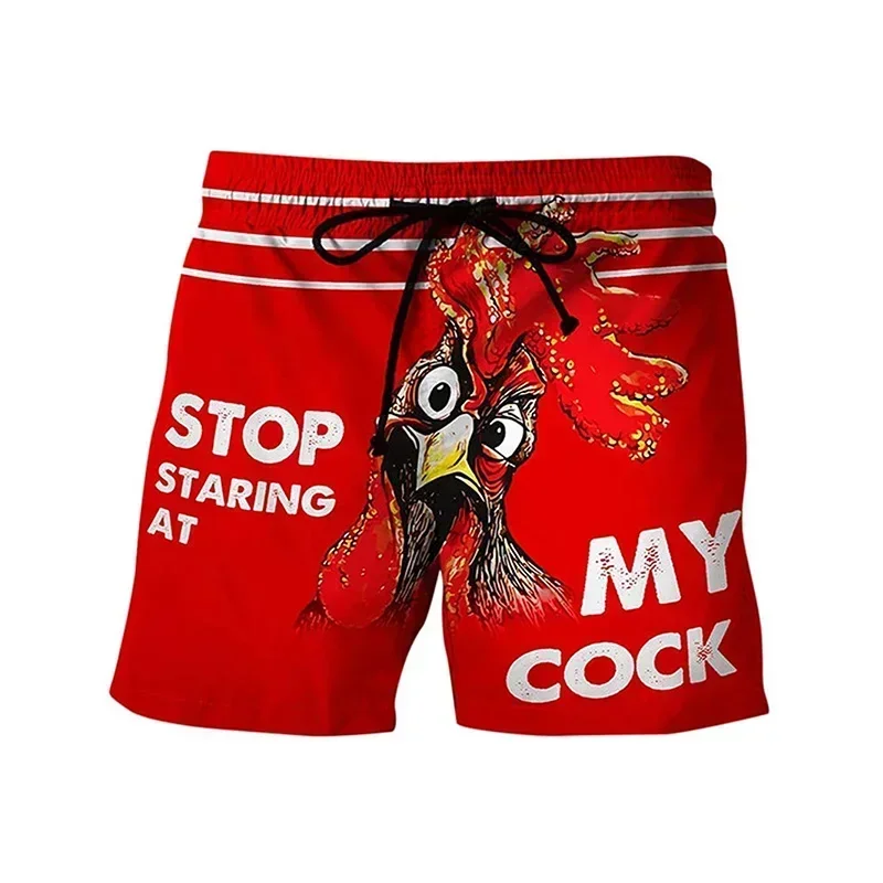 

Fun chicken swimming trunks in 2025, 3d crab print surfing shorts, banana sand swimming trunks, men's swimming trunks