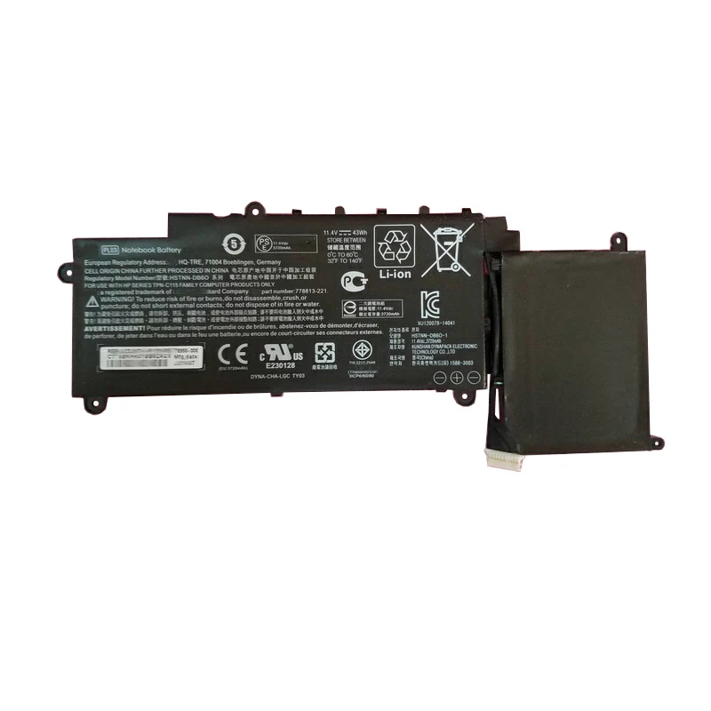 Batería Original para HP HSTNN-DB6O, 778813-221, 778956-005, 11,4 V, 43Wh, PL03