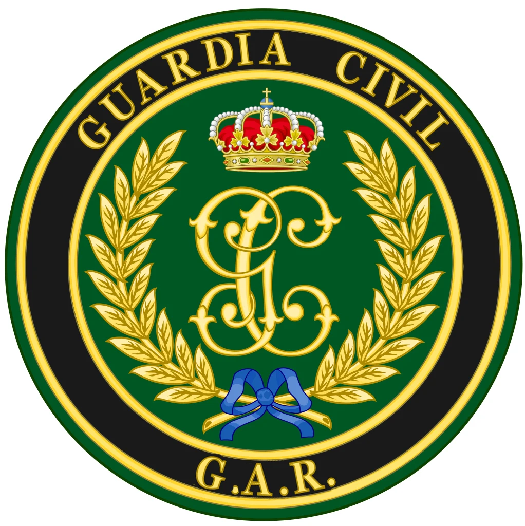 España Guardia Civil Grupo de Acción Rápida GAR Insignia Camiseta. 100% Algodón De Alta Calidad, Cuello Redondo