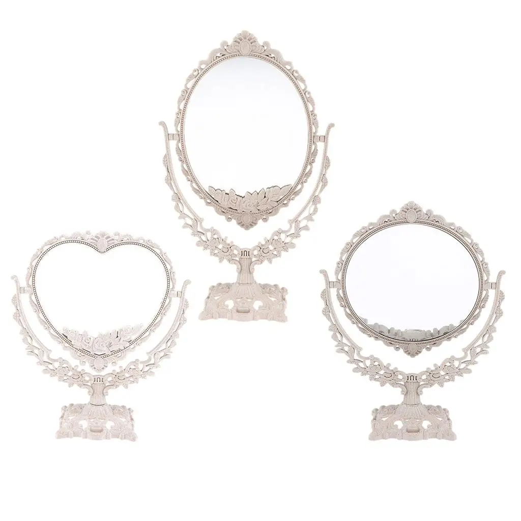 両面バニティミラー、360度回転化粧鏡