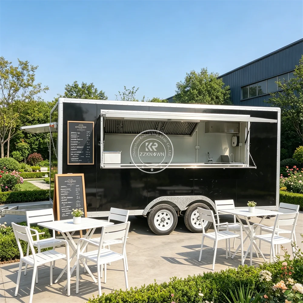 

Mobile BBQ Food Truck Concession Coffee Crepe Waffle Trailer Mobile Restaurant Fast Food Trailer With Custom Design