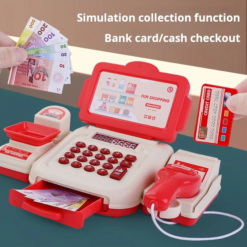 Supermarket Cash Register Children's Toys Baby Puzzle Simulation Checkout Cashier Boys And Girls Every Birthday Gift