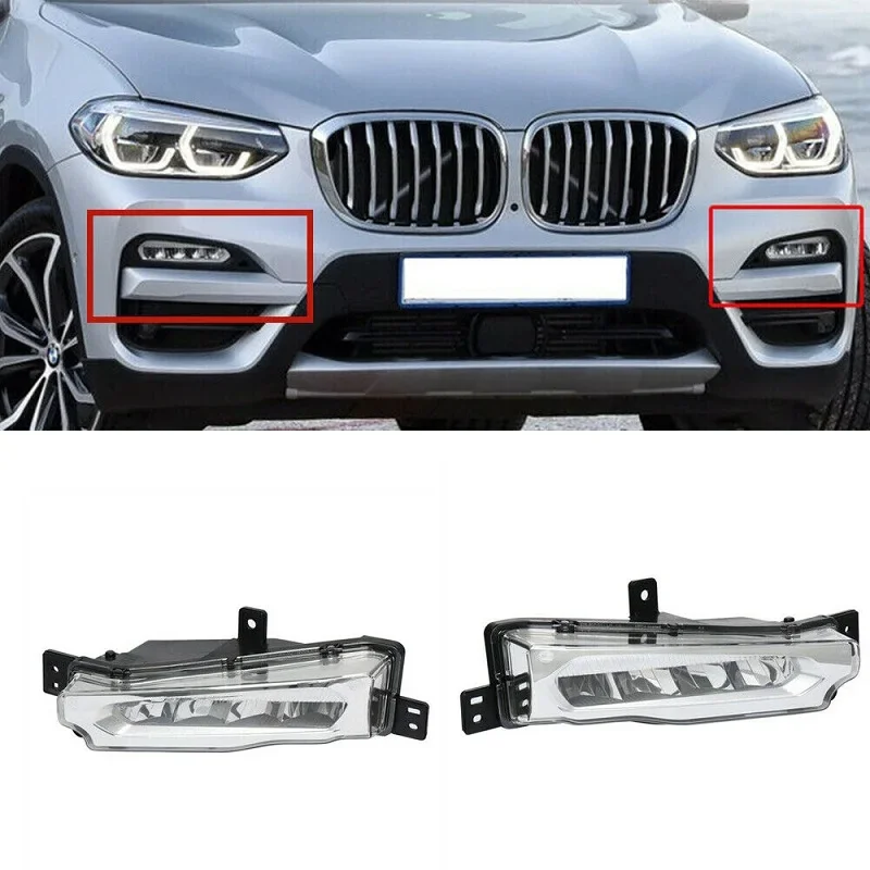 

Pair Left&Right Daytime Running Light Assembly For 2017 2018 2019 BMW X3 X4 G01 G02 M40i xDrive30i Fog Lamp Assembly 63177412527