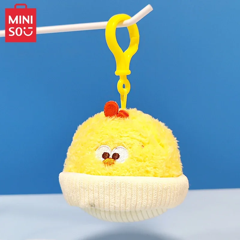 MINISO Dundun Chicken Series Egg Tart Chicken Plush Doll Cute Cartoon Mini Backpack Small Pendant Decoration Gift for Children