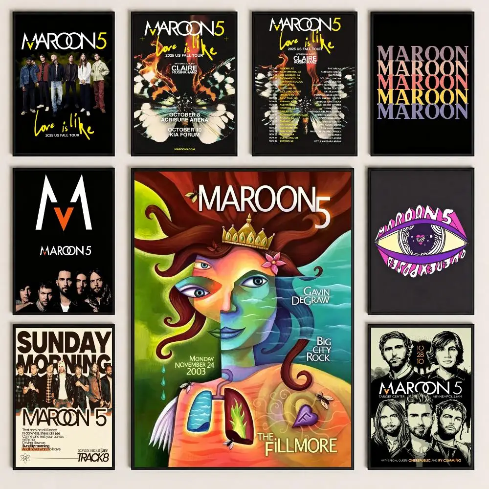band Maroon 5 Poster Poster HD Printing Cozy and Warm Style for Home Decor for Bedrooms Cafes Gift Giving