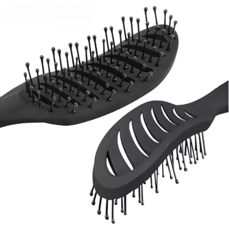 Styling Curly Hair Brush Salon Scalp Massager Comb Detangling Drying Brush Anti Static Curved Vent Brush Hairdressing Styling view 5