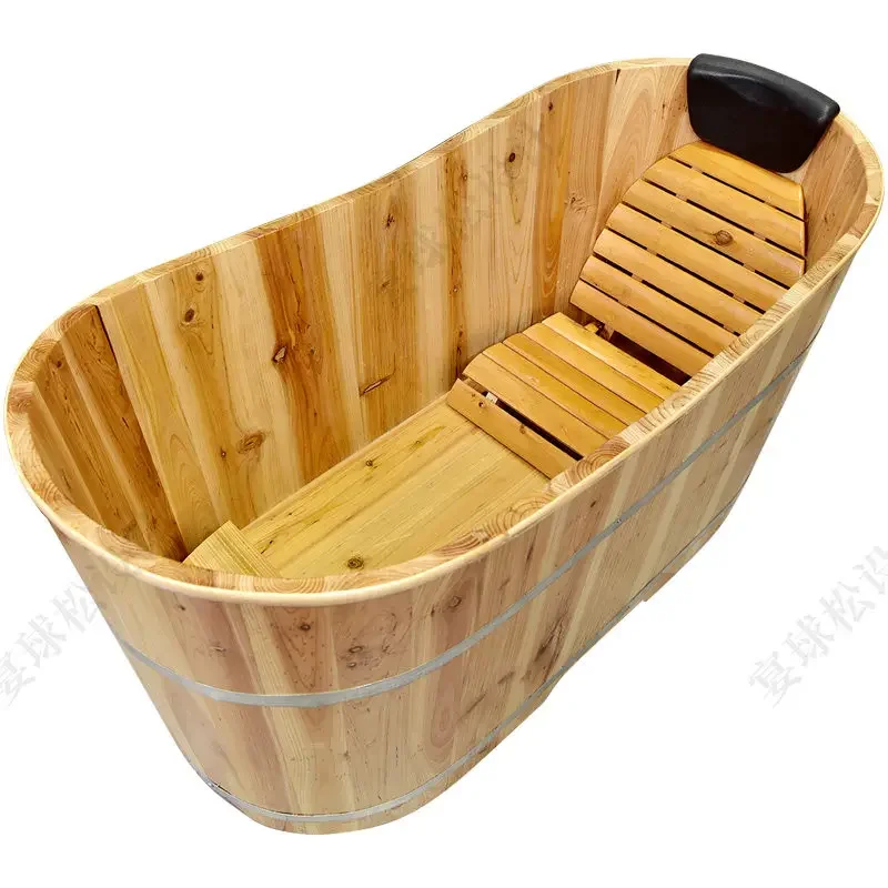 Thickened adult thermal insulation bucket wooden tub bath children's tub tub full body fumigation bucket