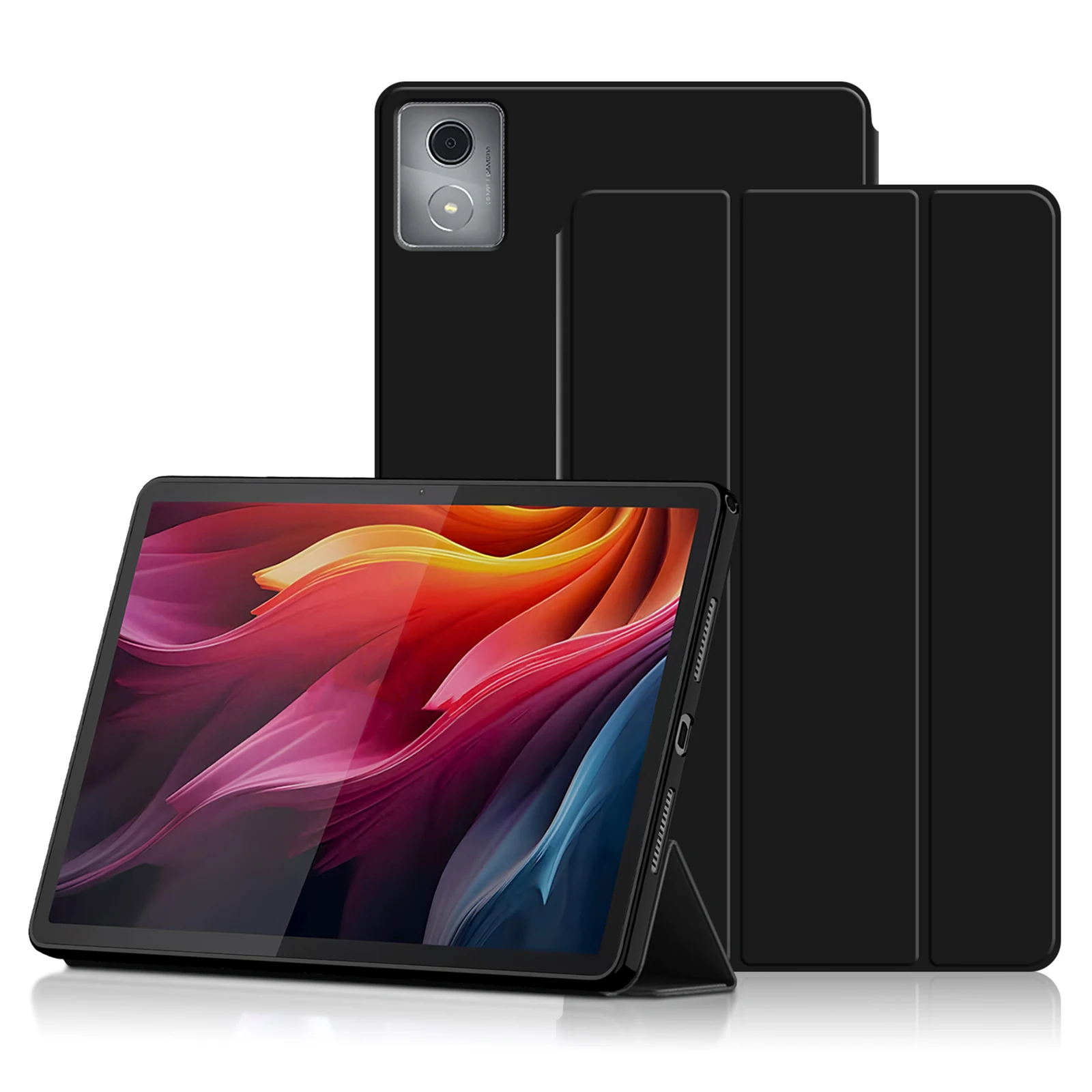 

For Lenovo Tab K11 Plus Case PU Leather TPU Back Trifold Stand Tablet Cover