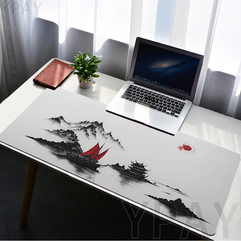 Large Mouse Pad Chinese Ink Painting Desk Mats Gaming Mousepad Rubber Keyboard Mat Xxl Office Desk Mats Big Computer Mousepads