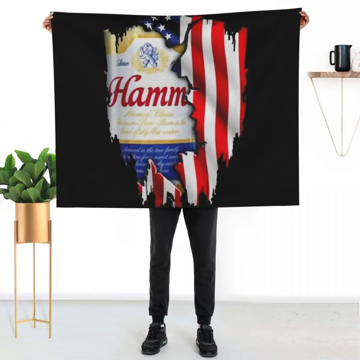 

Buy Hamms American Flag Beer 4th of July Throw Blanket Flannel Fleece Soft Warm Throw Blanket