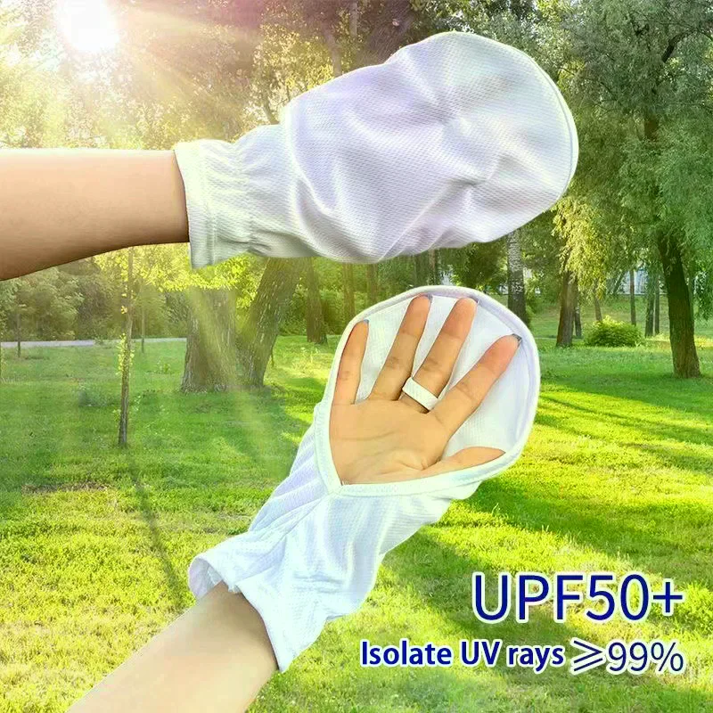 Summer UV Protection Sunscreen Gloves Breathable Thin Women Men Gloves Outdoor Sports Cycling Gloves Sleeve Glove
