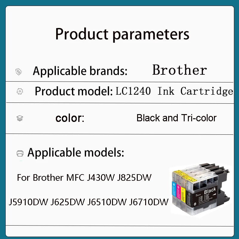 vilaxh LC1240 LC73 LC75 LC12 LC1280 Ink cartridge For Brother MFC J430W J825DW J5910DW J625DW J6510DW J6710DW J6910DW J6710DW