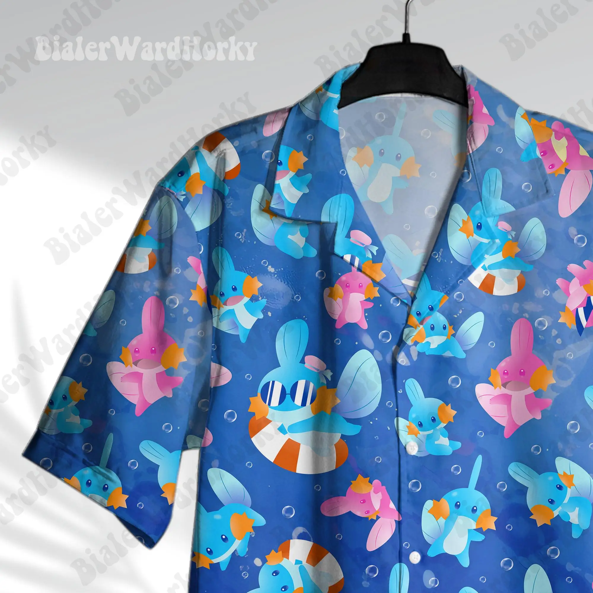 Mudkip Hawaiian Shirt Pokémon Anime Mudkip Grafik-T-Shirt Sommer Freizeit Herren-T-Shirt Kinderkleidung T-Shirt Y2k Frau ﻿ – Detail 5