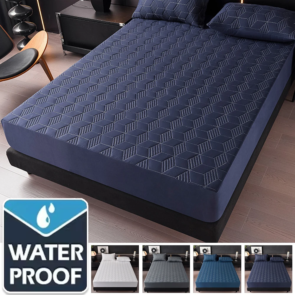 

Waterproof Mattress Protector Breathable Mattress Cover 120/150/160/180/200cm Thick Quilted Mattress Protector (No Pillowcase)