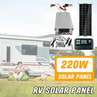 200W Solar Panel Kit 12V To 220V Battery Charger RV Controller Travel Trailer 100A Camper Solar With Electric System Van H9G6