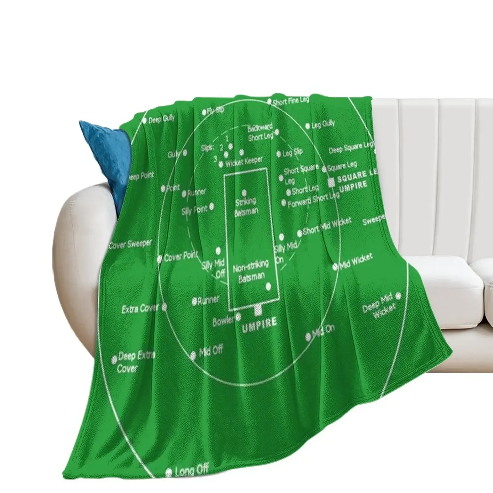 CRICKET PITCH POSITIONS- Fielding Positions Diagram classic Throw Blanket Decorative Sofa Thin Blankets