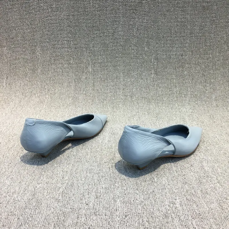 Mocassins de dedo apontado confortáveis para mulheres, salto baixo, calçado confortável, azul, elegante, de alta qualidade, jovem, verão, 2024