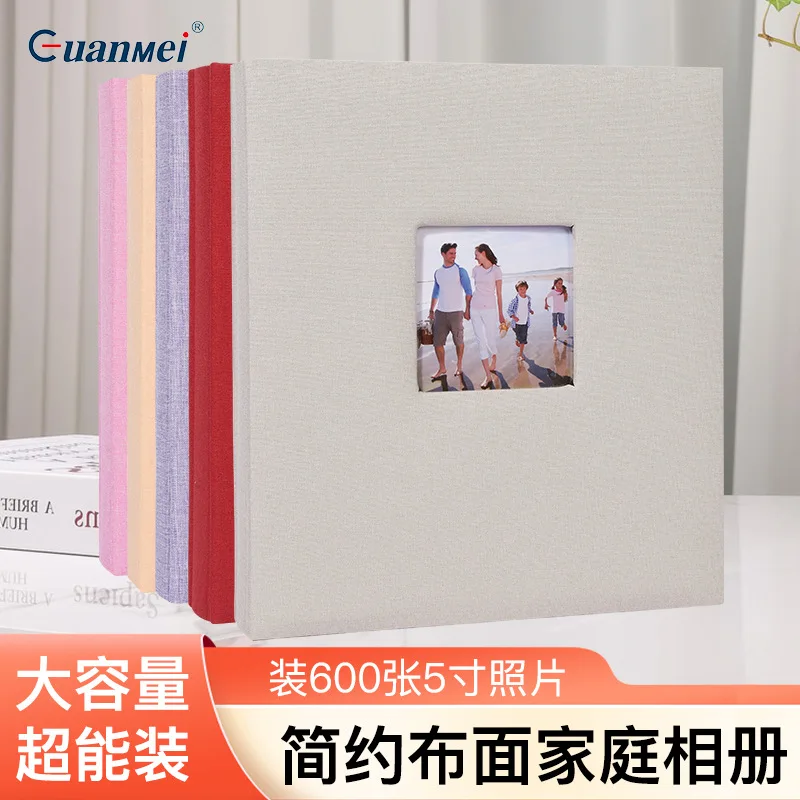

Customized. Guangmei Linen Cover PP Insert Pocket Photo Storage Album 600 Sheets Household Large Capacity