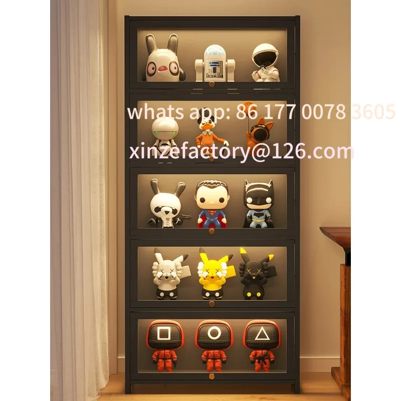 

Customizable Acrylic Display Cabinet Toy owcase Transparent Storage Organizer Home Decor Cubic Flip Cover Design Living Room