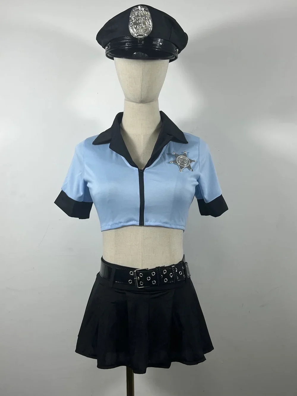 Cosplay Sexy Female Cop Police Officer Costume Sets Fancy Dress Policewoman Uniform Halloween Dress Up Outfit Party Adult Police