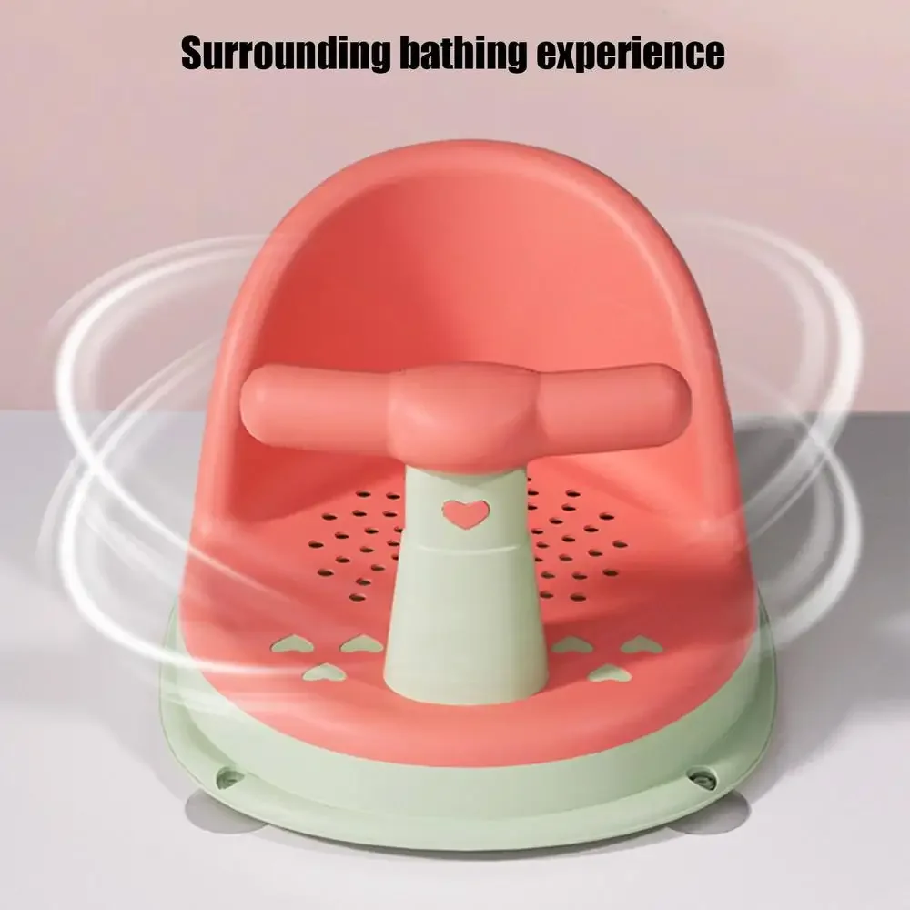 Baby Shower Chair PP+TPE Antiskid Children\'s Bath Stool Funny Suction Cup Design Multiple Colors Non Slip Soft Baby Shower Seat