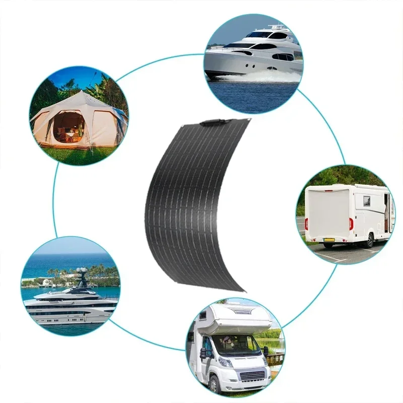 600W 300W Flexible Solar Panel Kit 18V Monocrystalline Solar Cell System For Outdoor Camping Yacht Car RV Boat Battery Charger