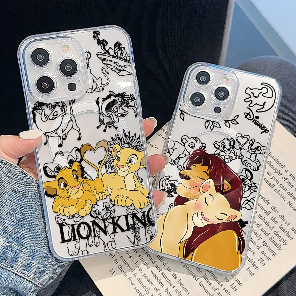 Anime The Lion Kings Magnetic Phone Case for Samsung Galaxy S25 S24 S23 S22 S21 S20 FE Edge Plus Ultra 5G Soft Clear TPU Cover