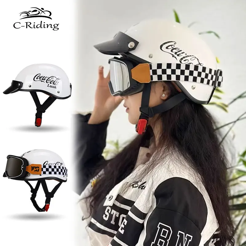 Men and Women Retro Motocross Helmets Safety Helmet Ultra Cascos Para Motos Hombres Motorcycle Accessories Capacetes De Moto