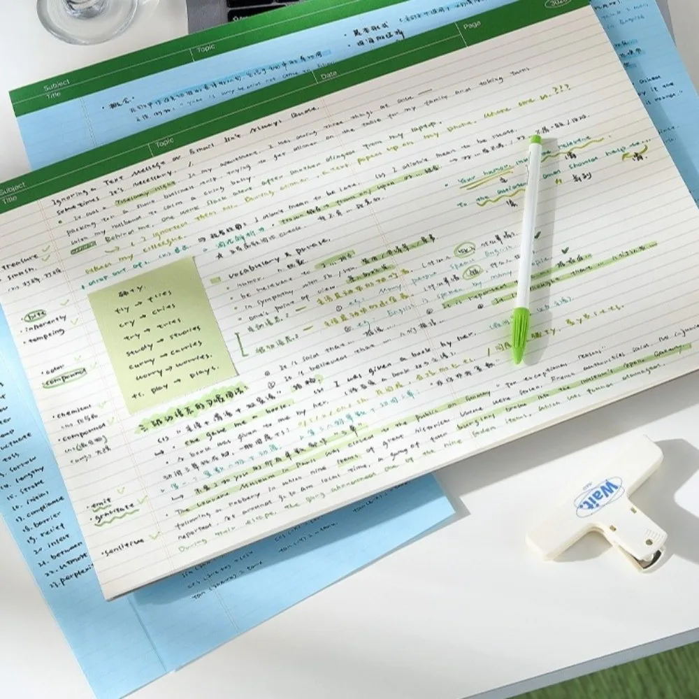 Durable Split Column A3 Lined Notepad Anti Bleed Large Size Draft Paper Soft Eye Friendly Note Taking Paper Students