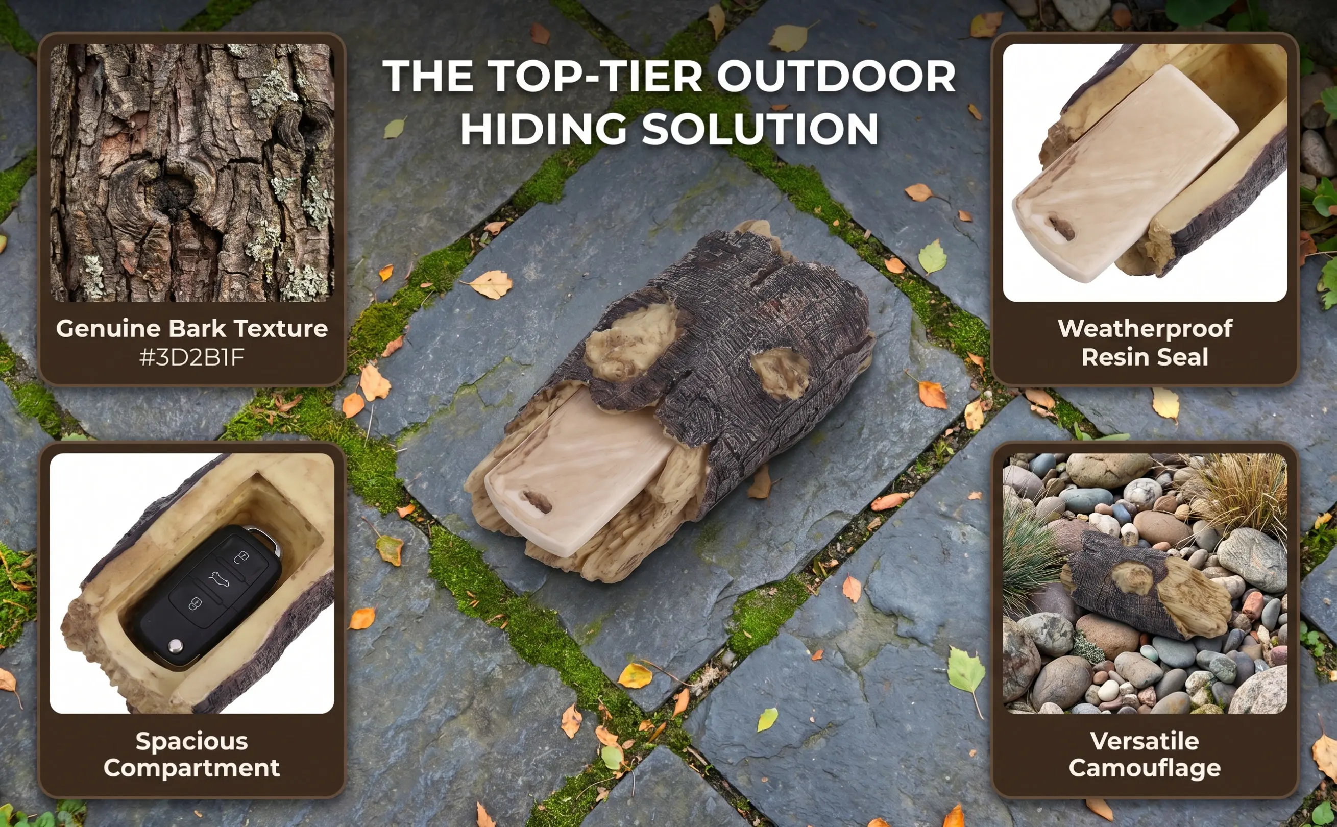 Porch Decor Key Hider Fake Outdoor Holder Hideaway Hiding Place for Outdoors Decorative Keeper outside Hidden