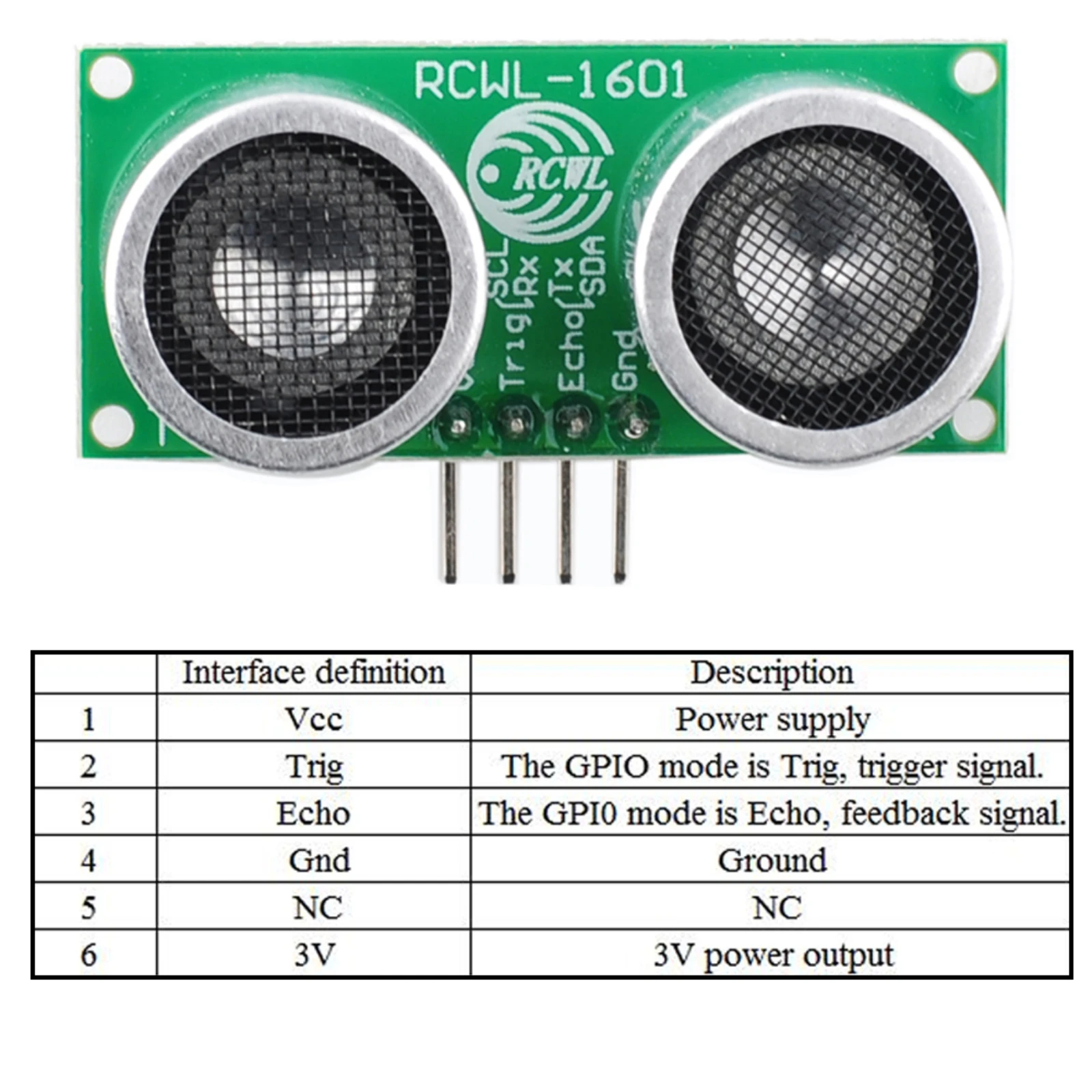 Imagem -06 - Módulo do Sensor de Distância Ultra-sônico Rcwl1601 com Interface I2c Compatível com Hc-sr04 24.5m 35v 10 20 Pcs