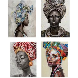 Art Africa Woman Iron Stickers For Clothes Patches Beautiful Woman Clothes Transfert Thermocollants T-shirt Diy Thermo Parches