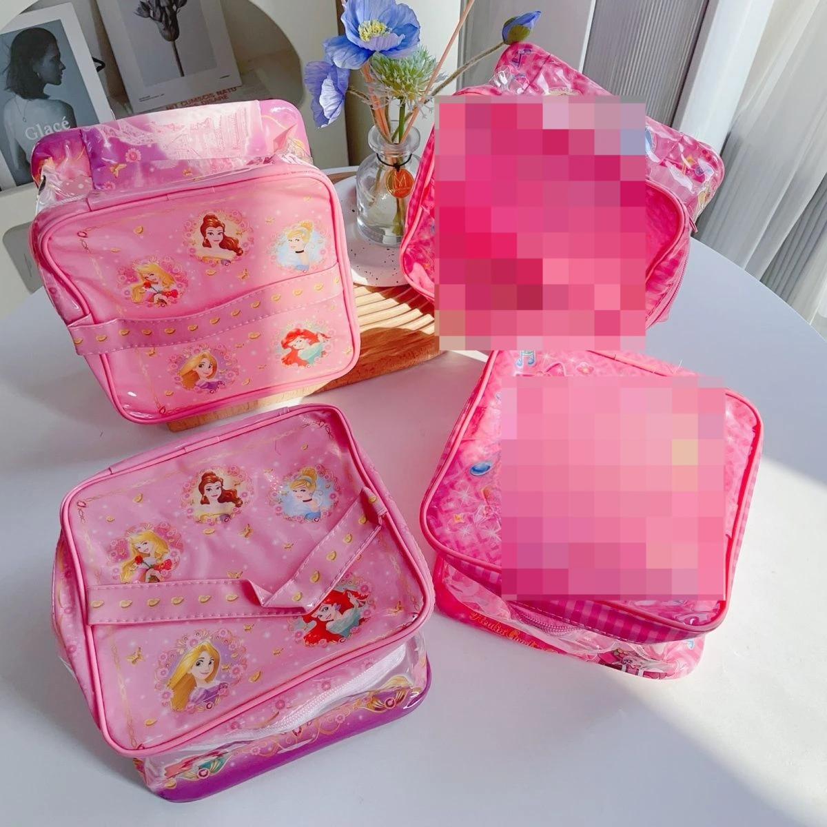 Disney princess Transparent Makeup Bag PVC Women's Zipper Cosmetic Bag Beauty Organizer Travel Essentials Storage toiletry bag