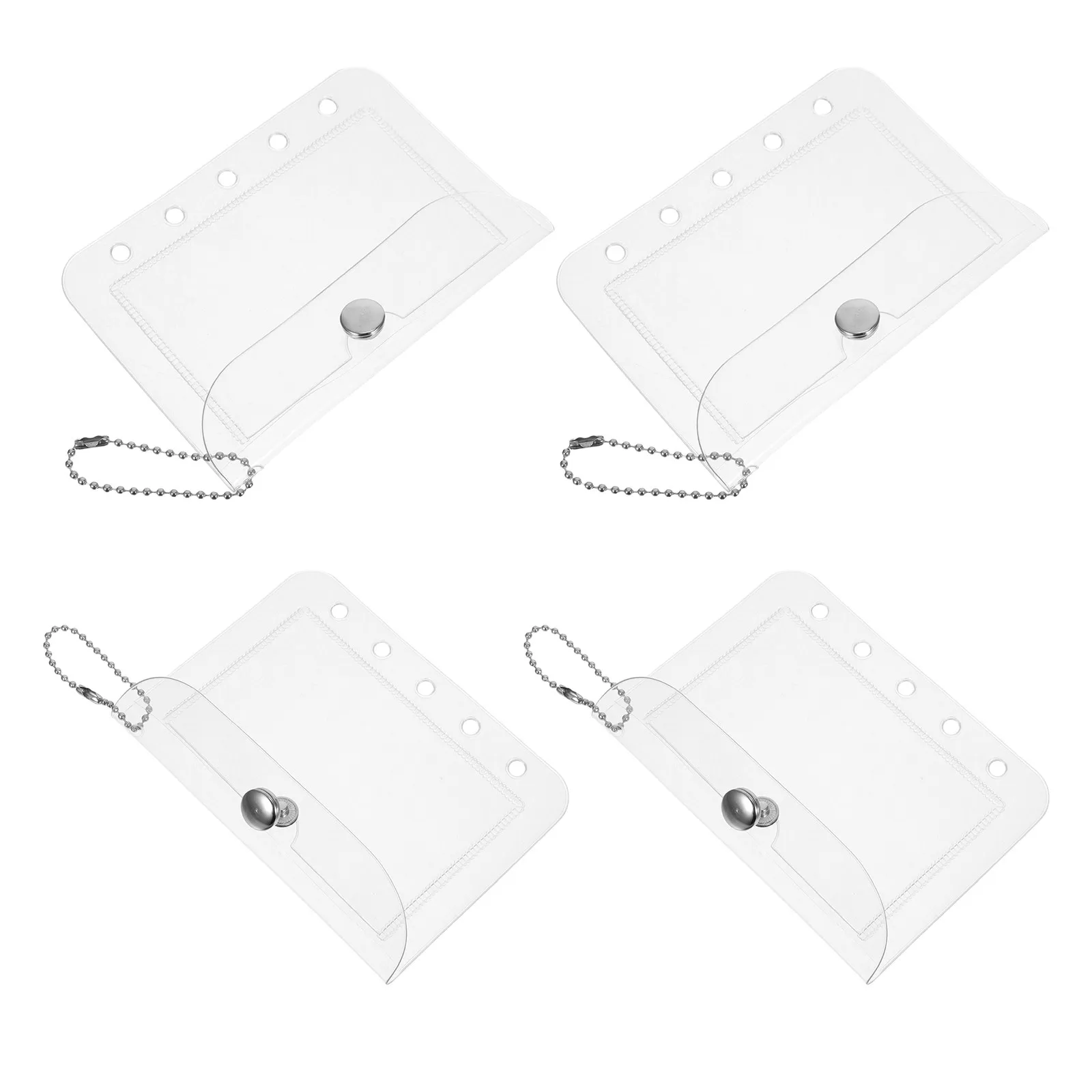 Clear Binder Pockets 4 Pack Waterproof Mini 5 Ring Cash Envelope Budget Organizer Photo Sleeves