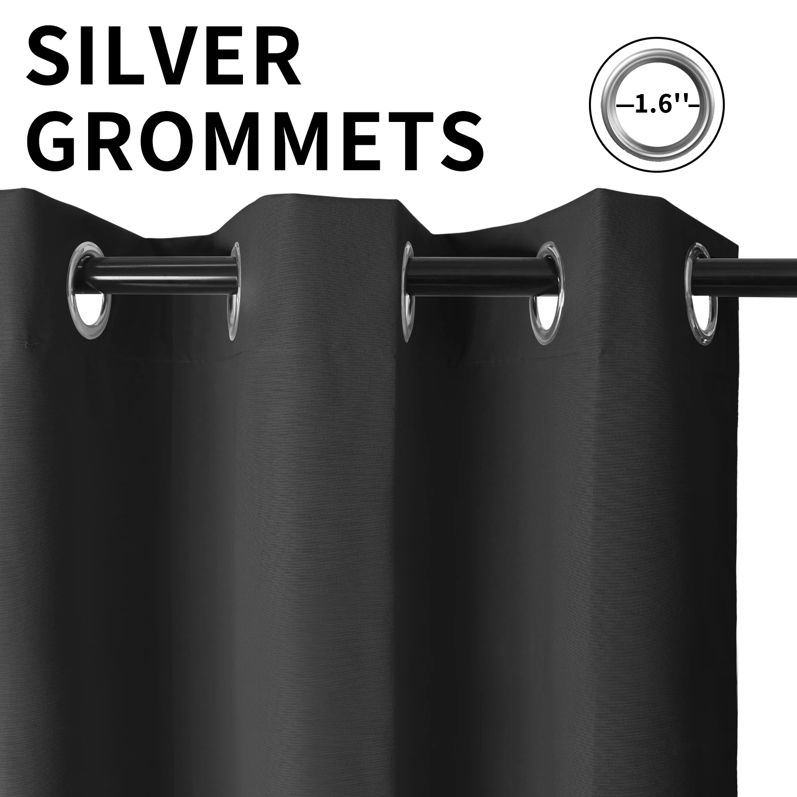 Verdunkelungsvorhang für Wohnzimmer, Polyester-Pongee-Öse, wärmeisolierter, lichtblockierender Vorhang für französische Terrassentür – Detail 10